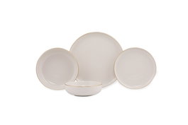 Hermia Vajilla de Porcelana MOD16YSA45R520, 16 Piezas, Multicolor